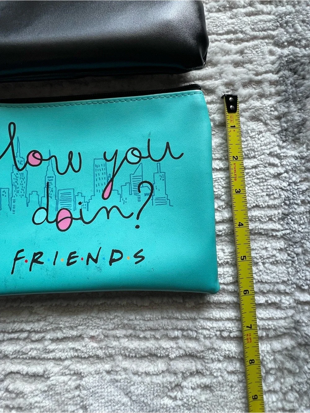 FRIENDS™ Black Logo Zip Pouch - Compact Travel Makeup Bags